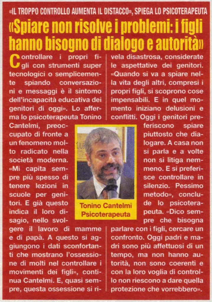 Intervista Tonino Cantelmi, medico Psichiatra